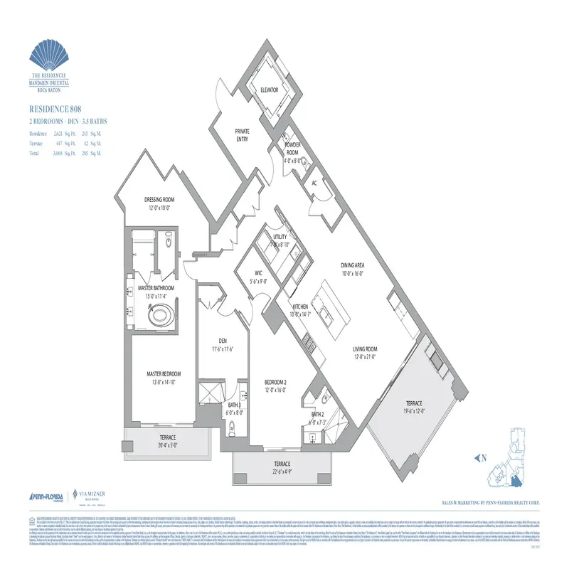 The Residences at Mandarin Oriental, Boca Raton floor plan 4