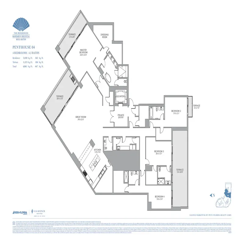 The Residences at Mandarin Oriental, Boca Raton floor plan 5