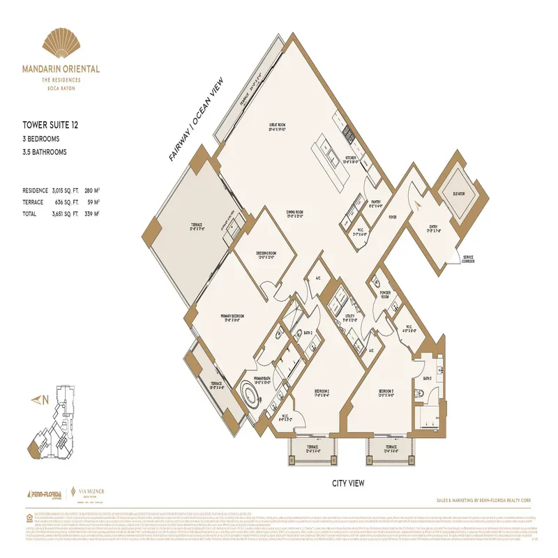 The Residences at Mandarin Oriental, Boca Raton floor plan 10