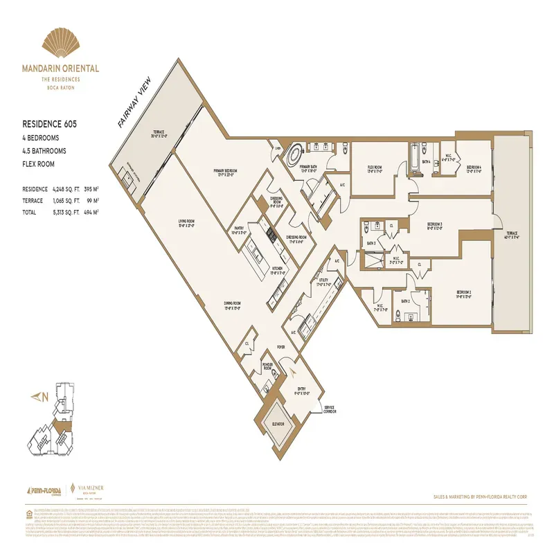 The Residences at Mandarin Oriental, Boca Raton floor plan 14