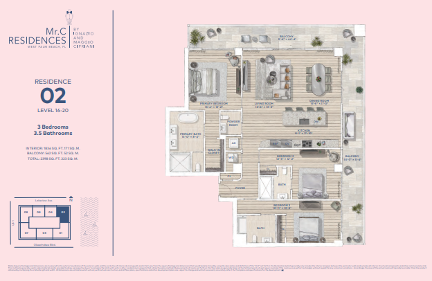Mr. C Residences West Palm Beach floor plan 4