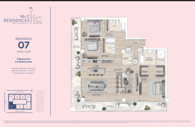 Mr. C Residences West Palm Beach floor plan 6