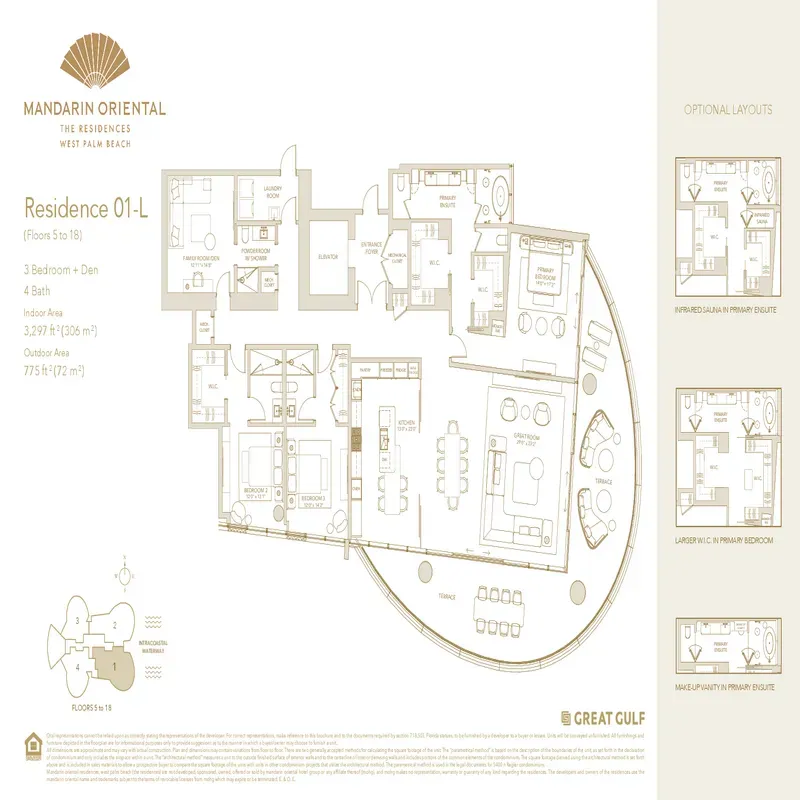 Mandarin Oriental Residences, West Palm Beach floor plan 1