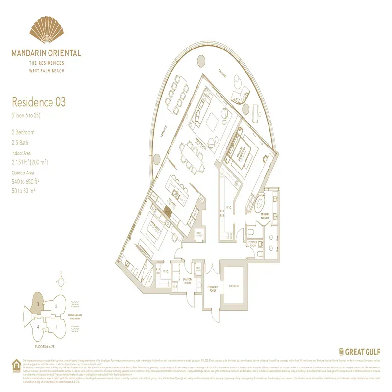 Mandarin Oriental Residences, West Palm Beach floor plan 3