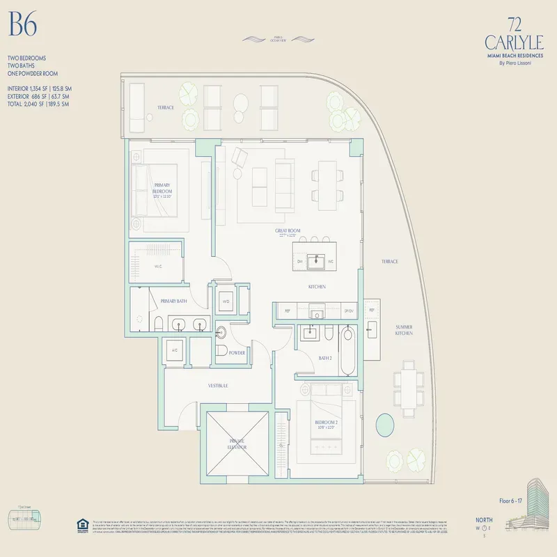 72 Carlyle Miami Beach floor plan 6