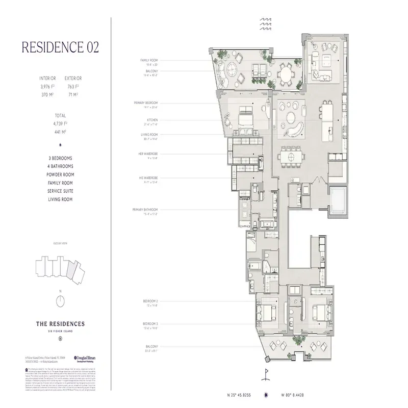 The Residences Six Fisher Island floor plan 1