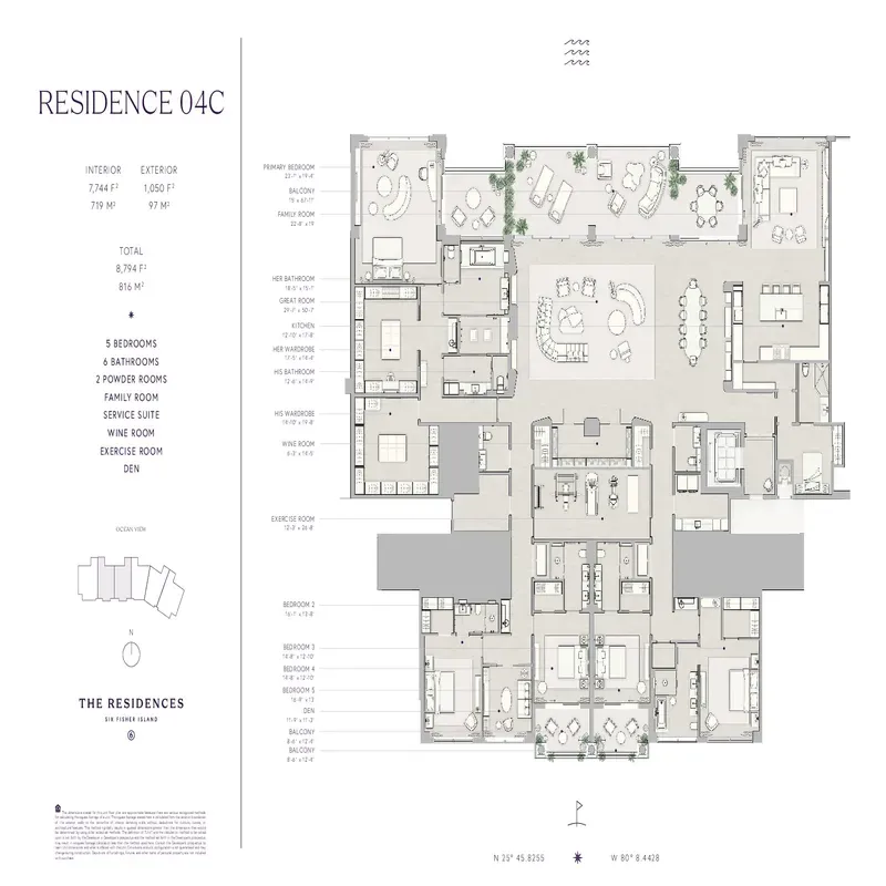 The Residences Six Fisher Island floor plan 4