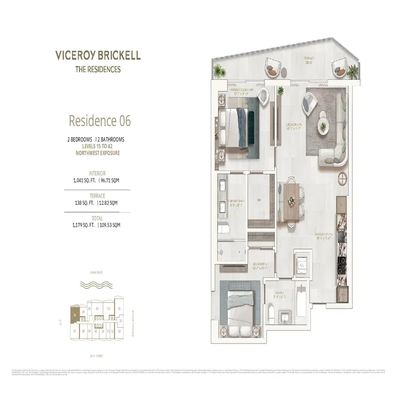 Viceroy Residences Brickell floor plan 3