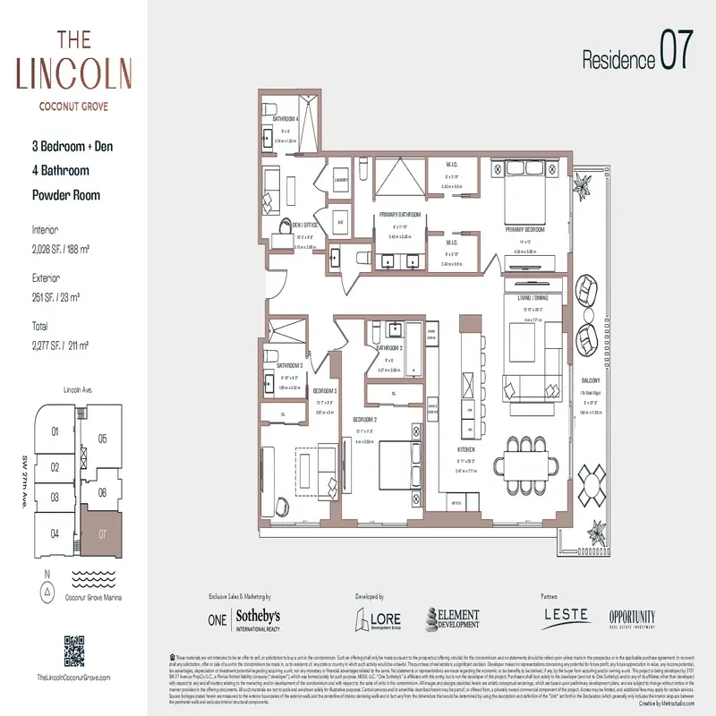 The Lincoln Coconut Grove floor plan 1