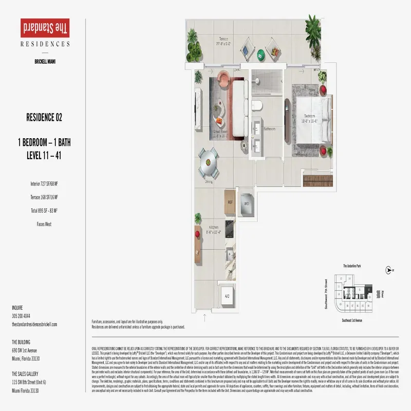 The Standard Residences Brickell Miami floor plan 3