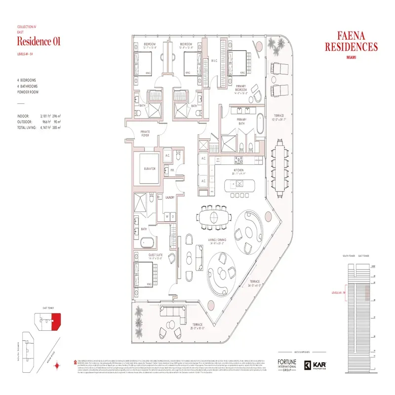 Faena Residences Miami floor plan 3