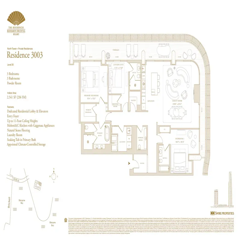 The Residences at Mandarin Oriental, Miami floor plan 1