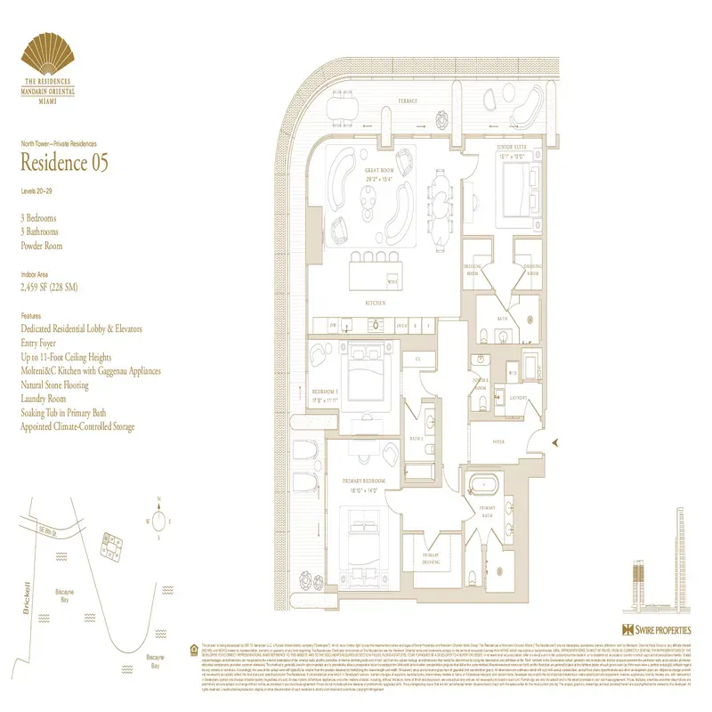 The Residences at Mandarin Oriental, Miami floor plan 3