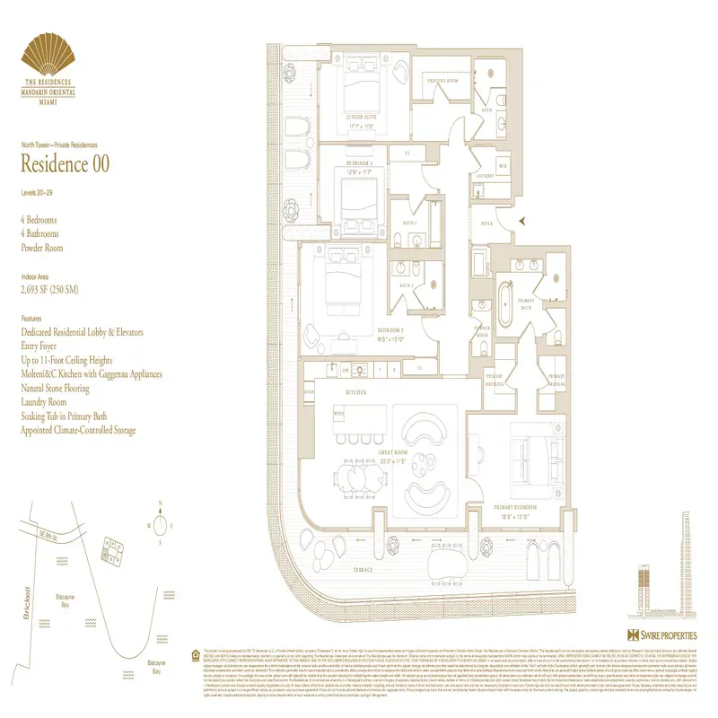 The Residences at Mandarin Oriental, Miami floor plan 5