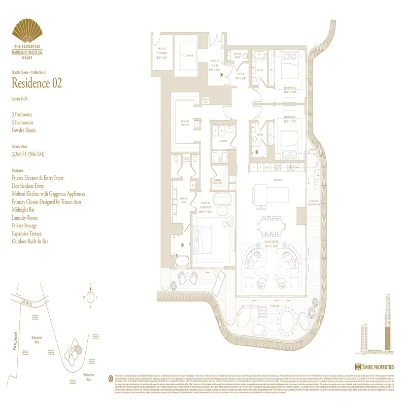 The Residences at Mandarin Oriental, Miami floor plan 8
