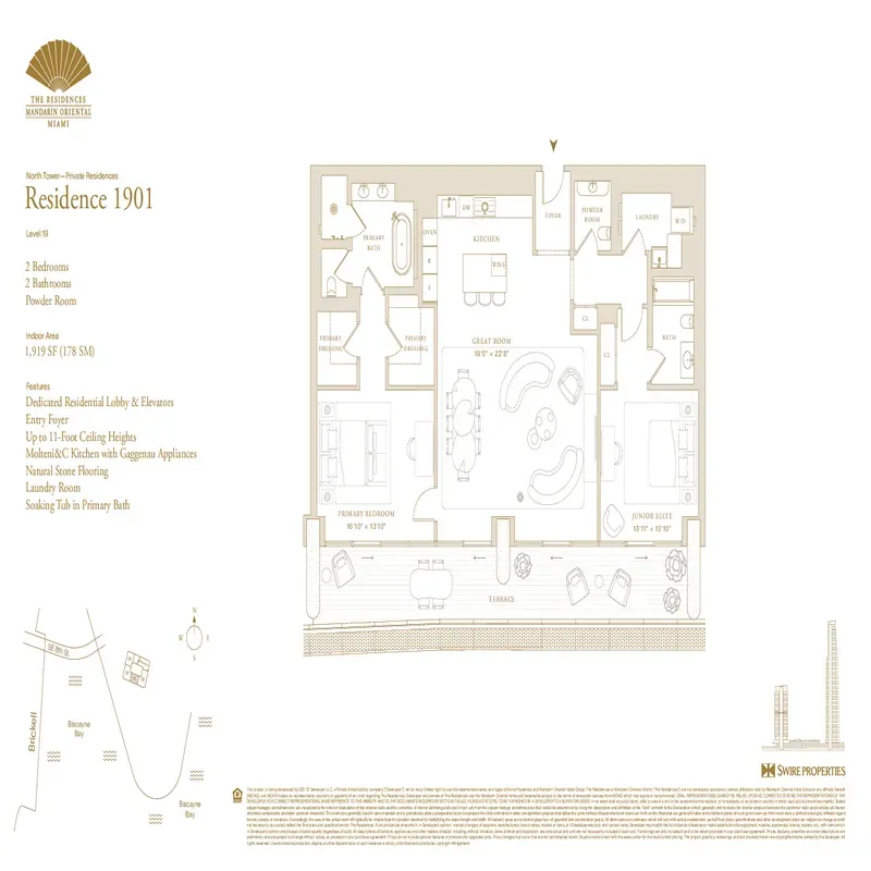 The Residences at Mandarin Oriental, Miami floor plan 12