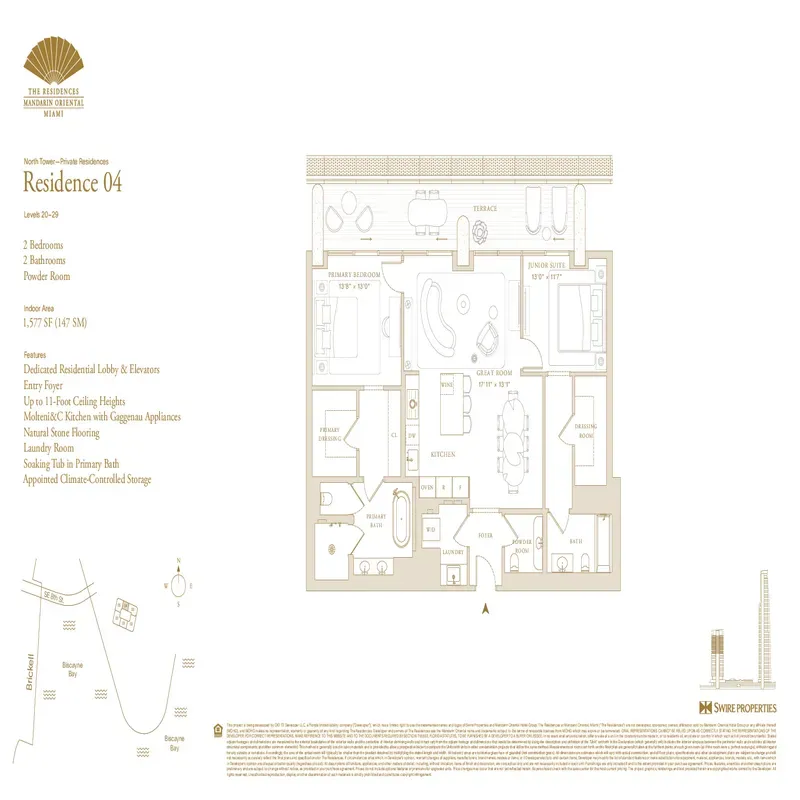 The Residences at Mandarin Oriental, Miami floor plan 13