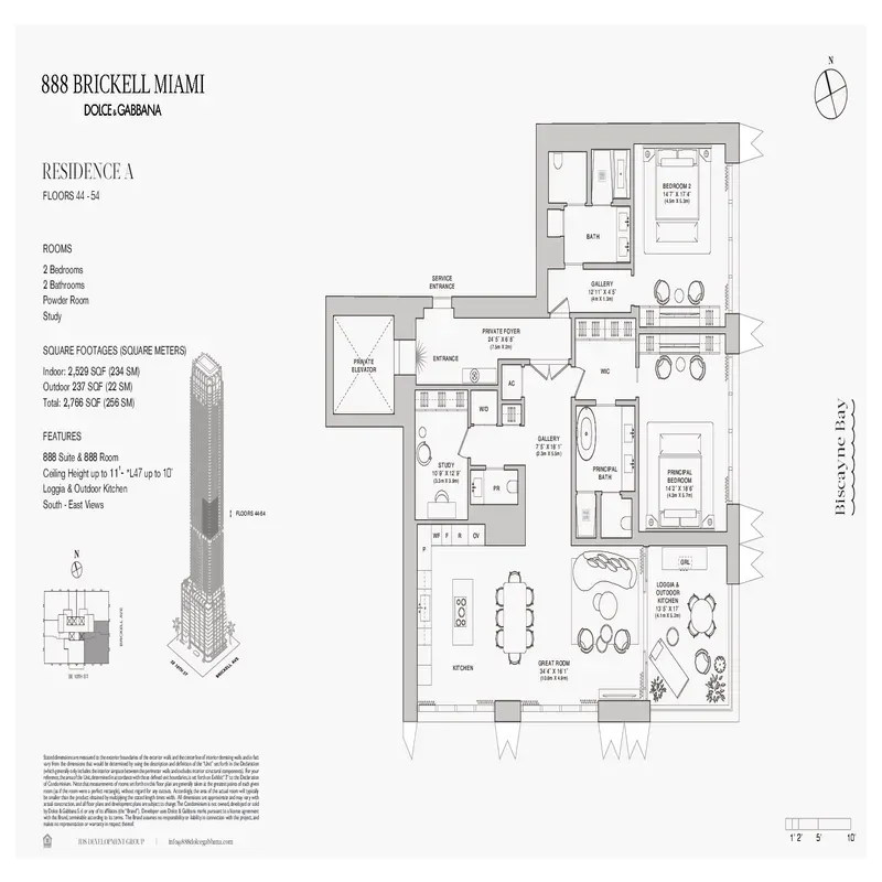 888 Brickell Miami Dolce & Gabbana floor plan 14