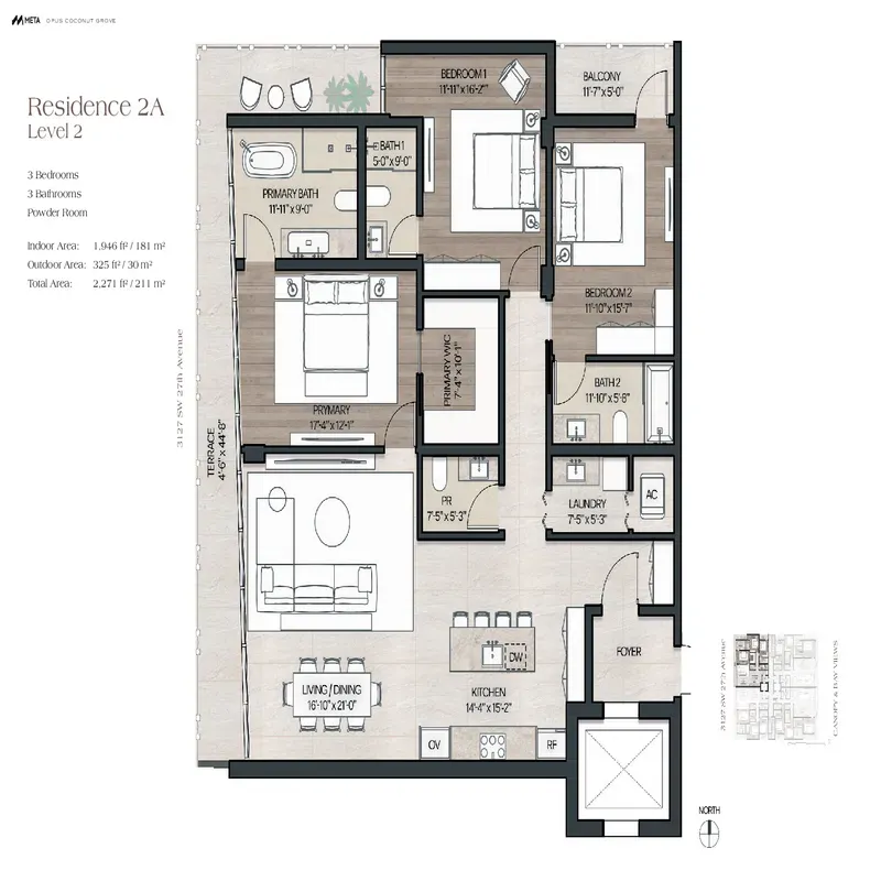 OPUS Coconut Grove floor plan 1