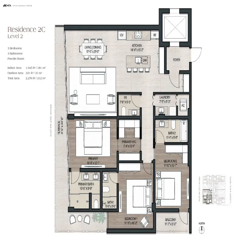 OPUS Coconut Grove floor plan 3