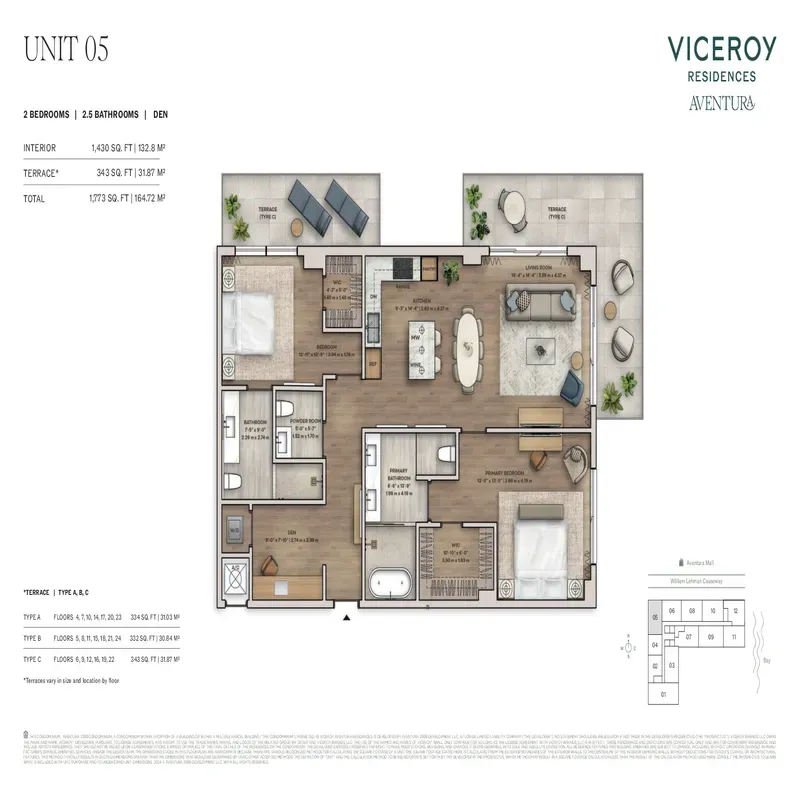 Viceroy Residences Aventura floor plan 2