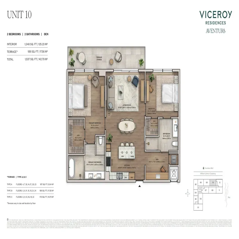 Viceroy Residences Aventura floor plan 3