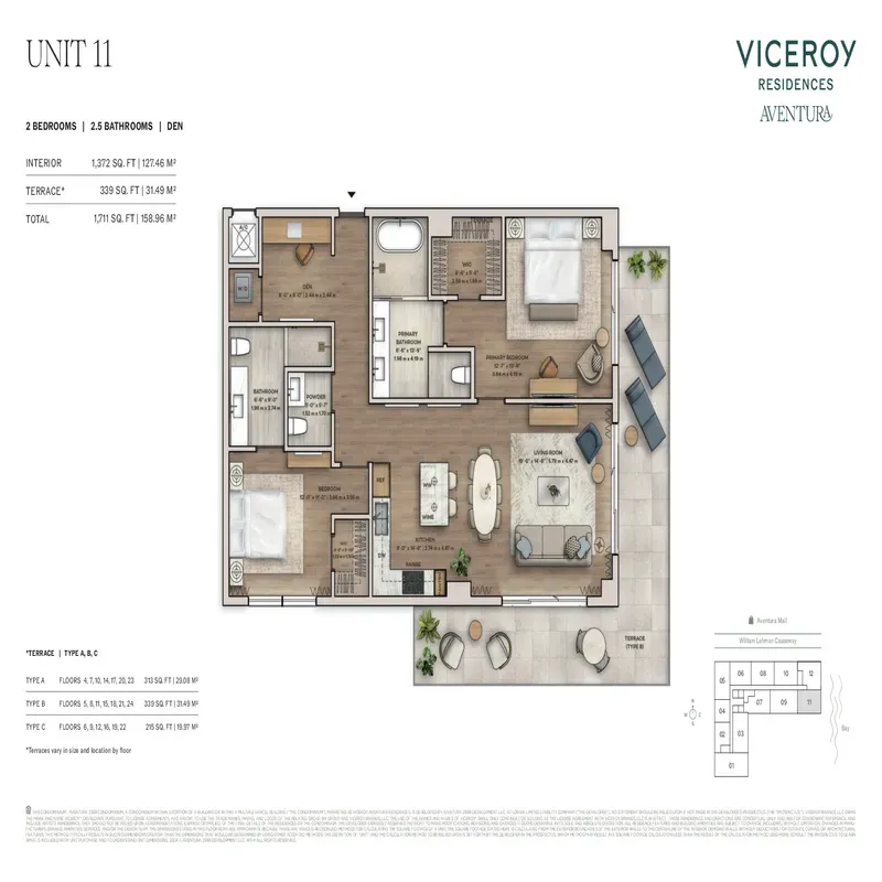 Viceroy Residences Aventura floor plan 4