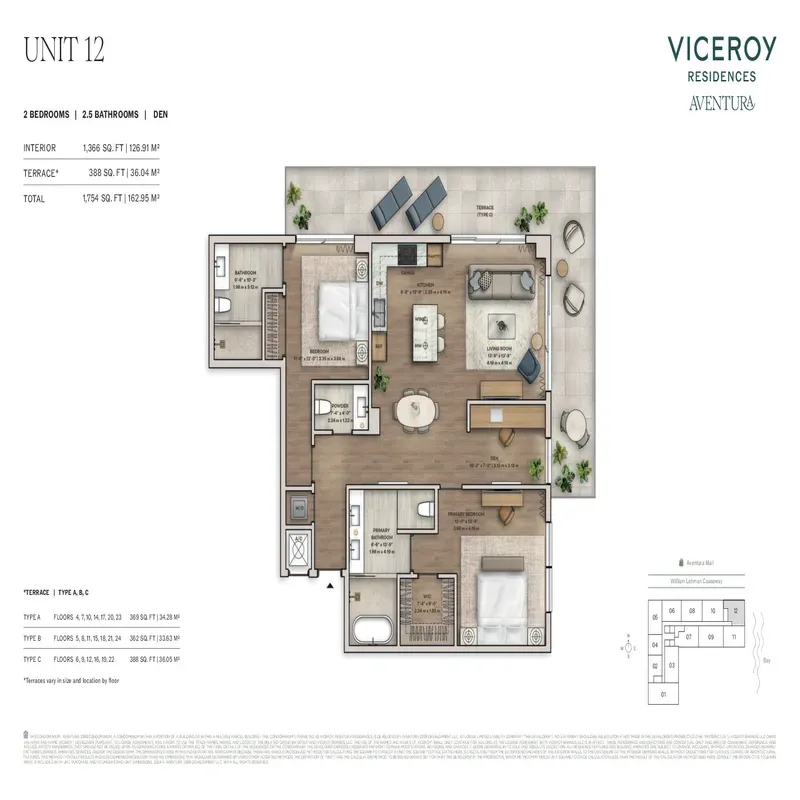 Viceroy Residences Aventura floor plan 5
