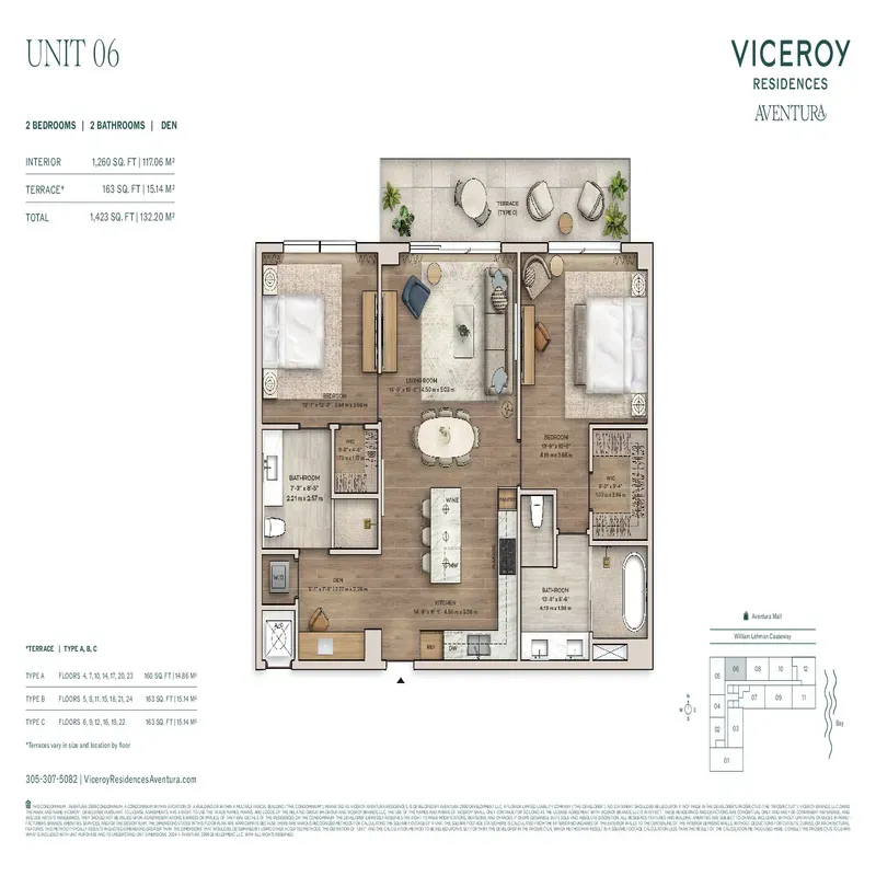 Viceroy Residences Aventura floor plan 6