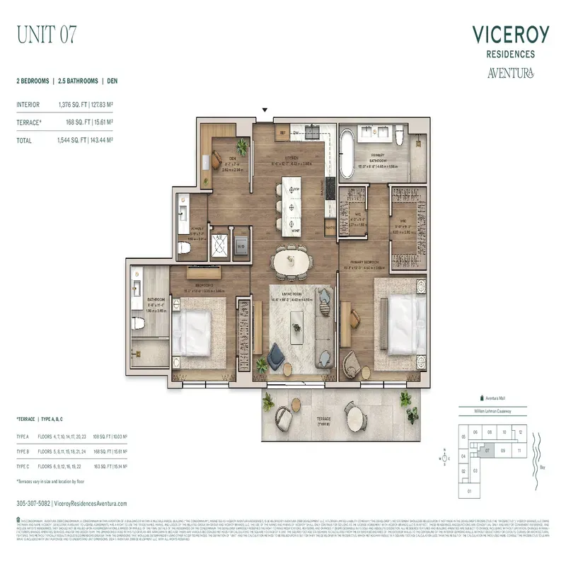 Viceroy Residences Aventura floor plan 9