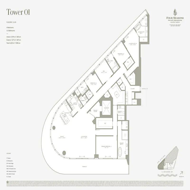Four Seasons Private Residences, Coconut Grove floor plan 1