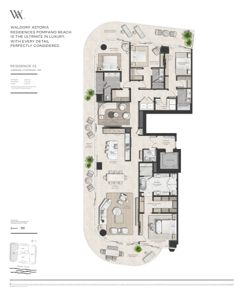 Waldorf Astoria Residences, Pompano Beach floor plan 1