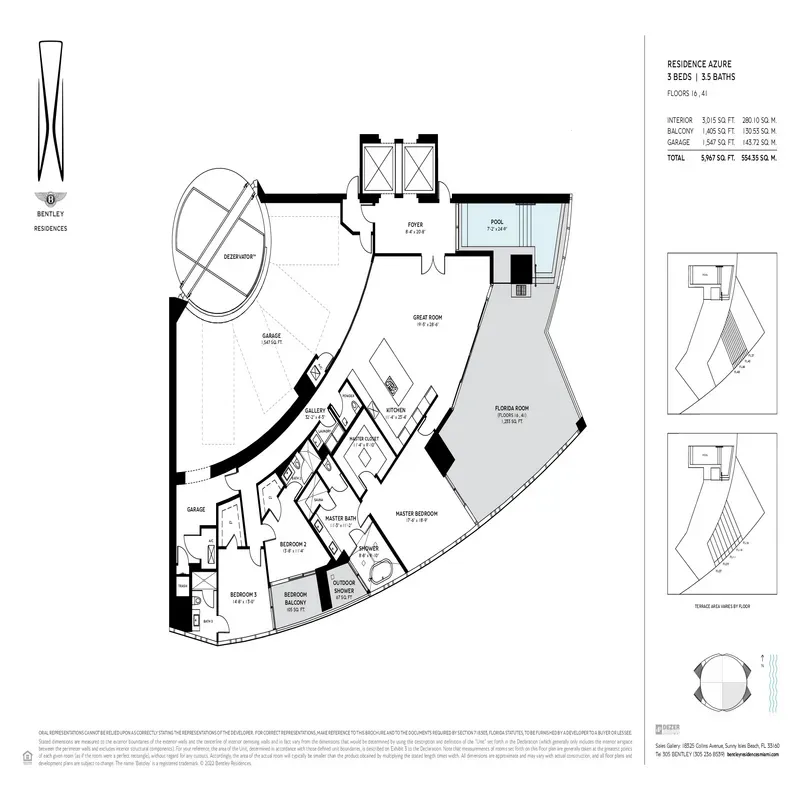 Bentley Residences Miami floor plan 3