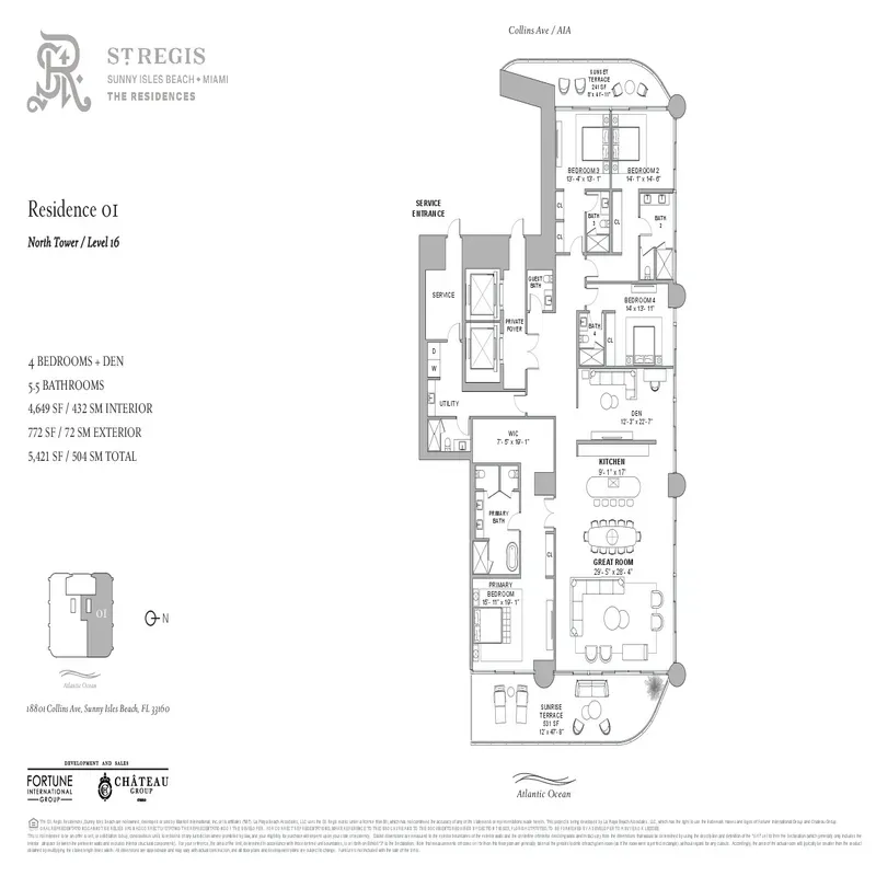 St. Regis Residences Sunny Isles Beach floor plan 3